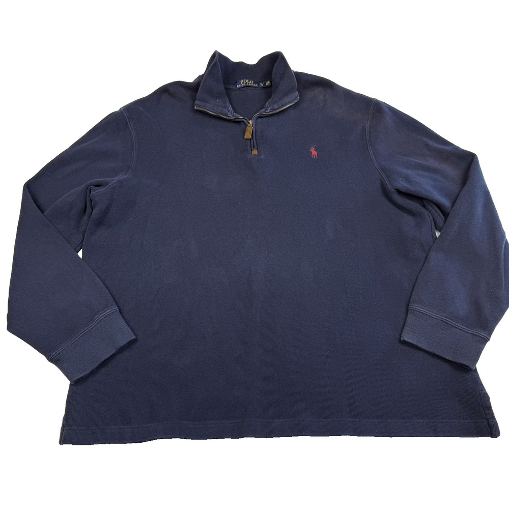 Polo Ralph Lauren Quarter Zip Sweater Men's Size XL‎ Long Sleeve Pullover Blue